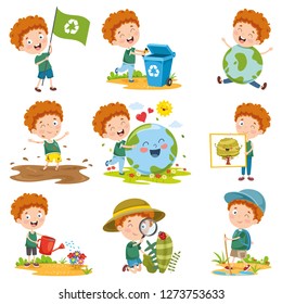 Vector Illustration Of Cartoon Character