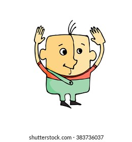 Vector illustration  cartoon character,  The caricature of the boy's younger brother    , design web sites, promotional products, printed materials, business presentations, computer games, etc.