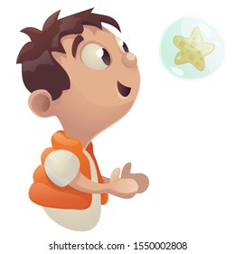 Vector illustration cartoon character of a child.