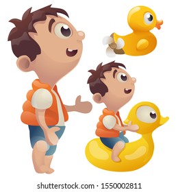 Vector illustration cartoon character of a child.