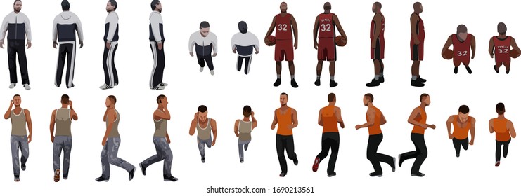 Vector illustration cartoon character, Fitness and health, standing in white background