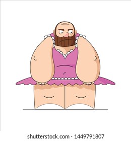 Vector illustration of Cartoon Character. Funny dads.