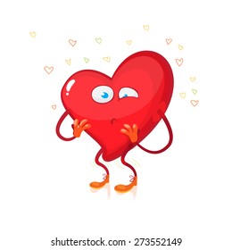 vector illustration of cartoon character heart