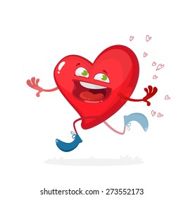 vector illustration of cartoon character heart