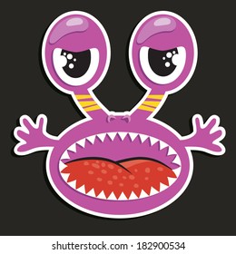 Vector illustration of a cartoon character little cute monster 