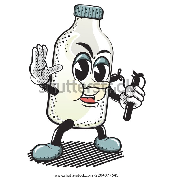 Vector Illustration Cartoon Character Milk Bottle Stock Vector Royalty Free 2204377643 4673