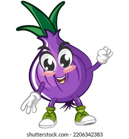 vector illustration of cartoon character of onion doing exercise