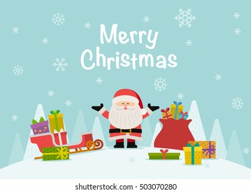 Vector illustration - Cartoon character Santa Claus 