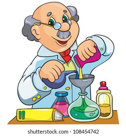 Vector Illustration Cartoon Character Scientist Laboratory Stock Vector ...