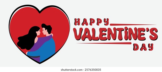 A vector illustration of cartoon character, two couple symbolizing love and affection perfect for Valentines Day celebrations and themed designs