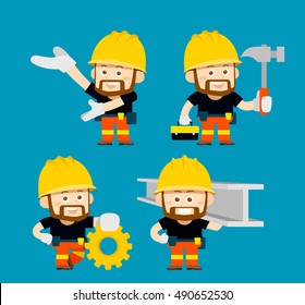 Vector illustration - cartoon character of worker,builder