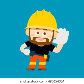 Vector illustration - cartoon character of worker,builder