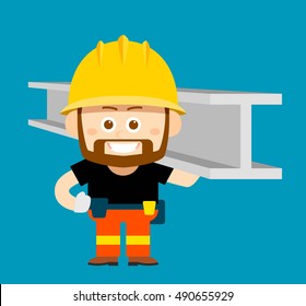 Vector illustration - cartoon character of worker,builder
