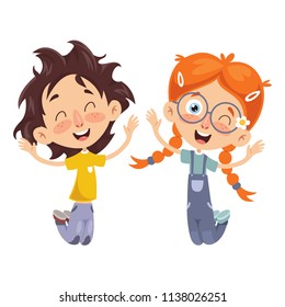 Vector Illustration Of Cartoon Characters
