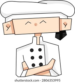 Vector illustration of a cartoon chef character in uniform representing cooking profession