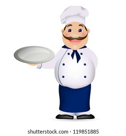 Vector Illustration of a Cartoon Chef Cook