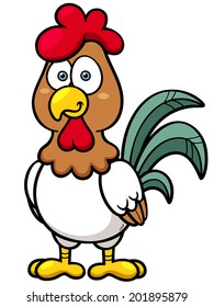 vector illustration of Cartoon Chicken