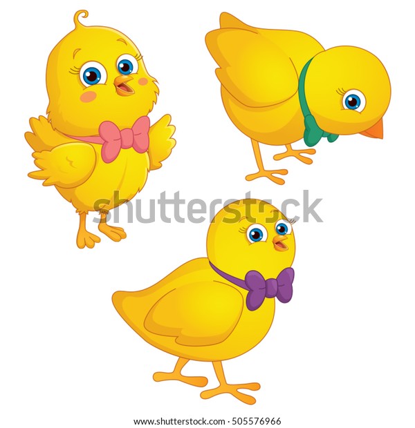 Vector Illustration Cartoon Chicks Stock Vector (Royalty Free) 505576966