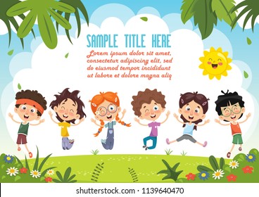 Vector Illustration Of Cartoon Children