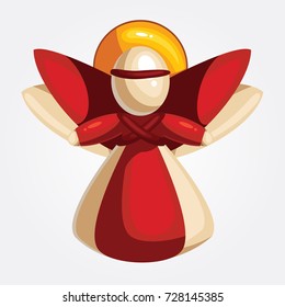 Vector illustration of a cartoon christmas angel. Greeting card