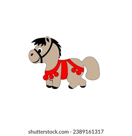 Vector illustration of a cartoon circus horse