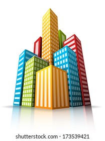 Vector illustration of cartoon city. 