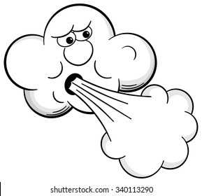 Illustration Windblowing Mascot Cloud Stock Vector (Royalty Free ...