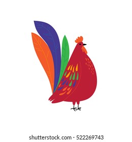 Vector illustration of a cartoon cock. 