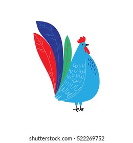 Vector illustration of a cartoon cock. 