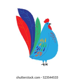 Vector illustration of a cartoon cock. 