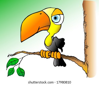 vector illustration of a cartoon cockatoo