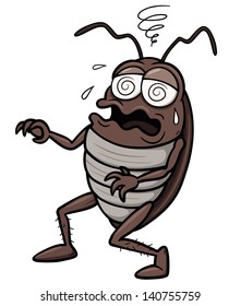 Vector illustration of cartoon cockroach