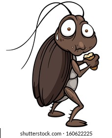 Vector illustration of cartoon cockroach