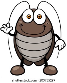 Vector Illustration Of Cartoon Cockroach