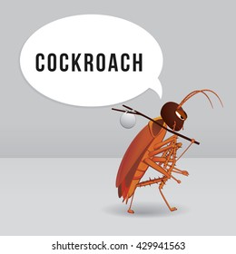 Vector illustration of cartoon cockroach.