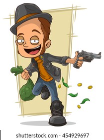 A vector illustration of cartoon cool man in violet shirt