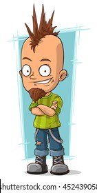 A vector illustration of Cartoon cool punk with mohawk hairstyle