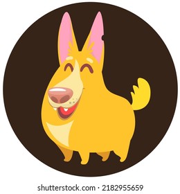 Vector illustration. Cartoon Corgi.  Cute dog breed Welsh Corgi Pembroke cartoon. Flat style.