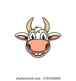 vector illustration of a cartoon cow