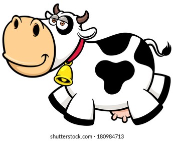 Vector illustration of Cartoon Cow