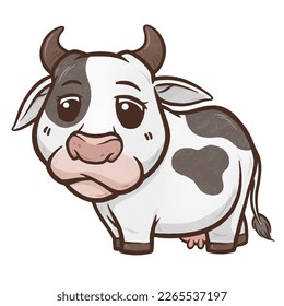 Vector illustration of Cartoon Cow