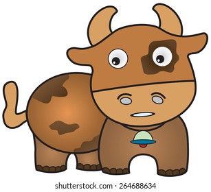 Vector illustration of Cartoon Cow