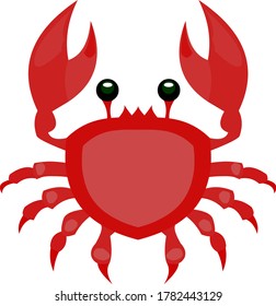 Vector illustration of a cartoon crab