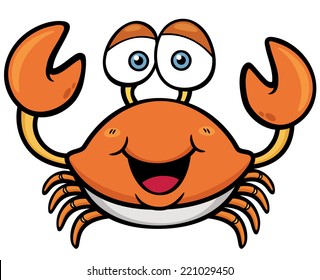 Vector illustration of Cartoon crab