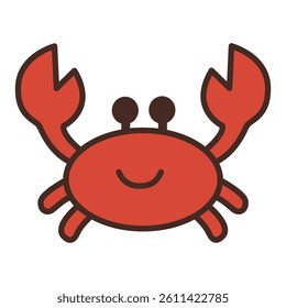 vector illustration of cartoon crab