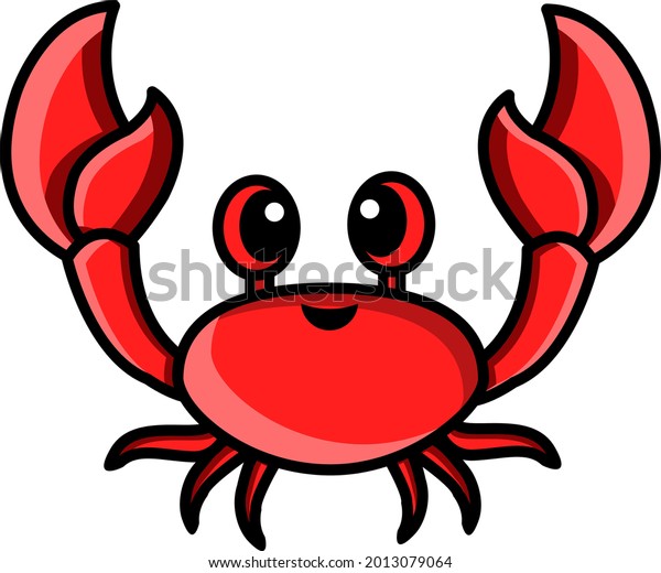 Vector Illustration Cartoon Crab Animal Shell Stock Vector (Royalty ...