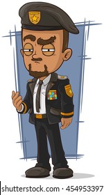 A vector illustration of cartoon crafty general in dress uniform