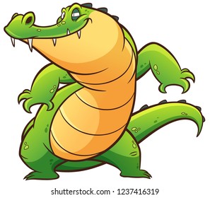 Vector illustration of Cartoon crocodile