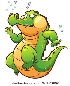 Vector illustration of Cartoon crocodile
