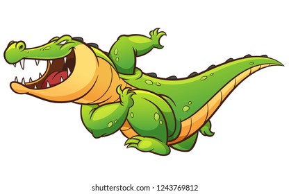 Vector illustration of Cartoon crocodile